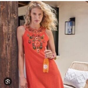 Soft Surroundings Lidah Floral Embroidered Dress Nwot Medium